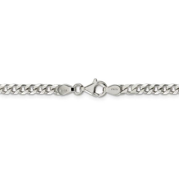 3.5mm Sterling Silver Solid Curb Chain Necklace, 26 Inch - Picture 3 of 7